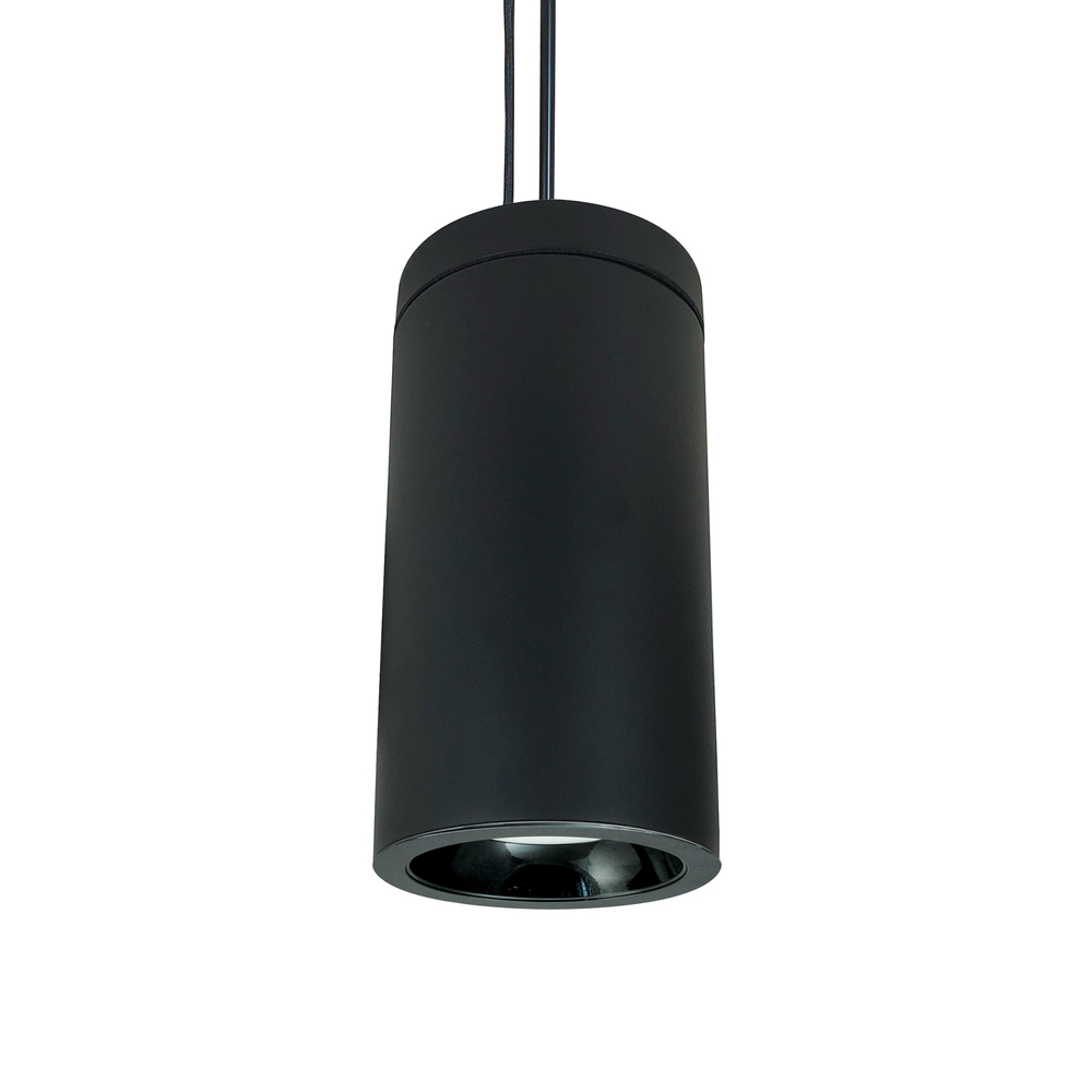 6" Cobalt Pendant Mount Cylinder, Black, 1000L, 3500K, Black Reflector, 120V Triac/ELV/0-10V &