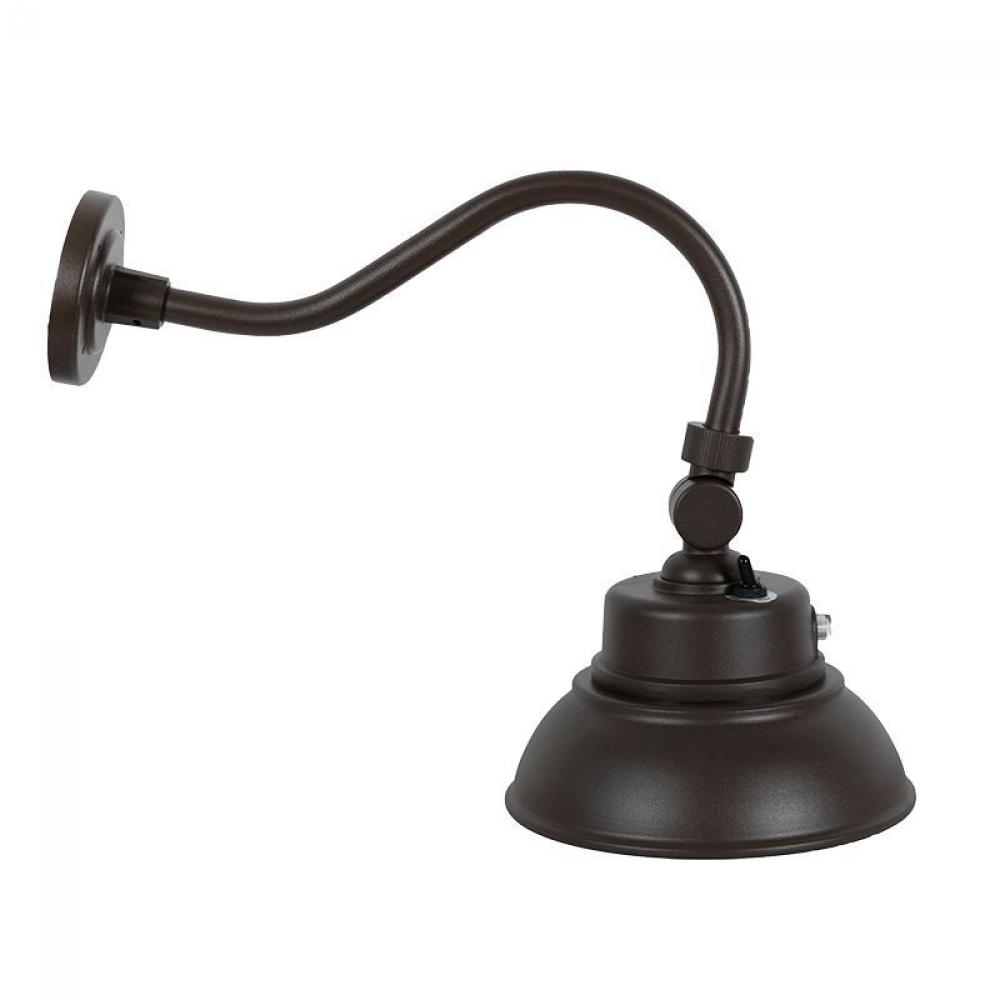 10in 25W GOOSENECK BARN LIGHT, MCT 30/40/50K, 0-10V, PHOTOCELL, BRONZE