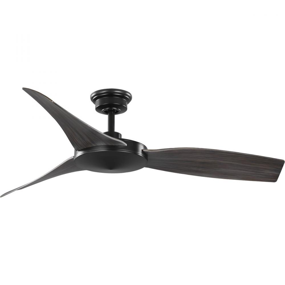 Spicer Collection 54" Three-Blade Antique Black/Matte Black Indoor/Outdoor DC Motor Contemporary