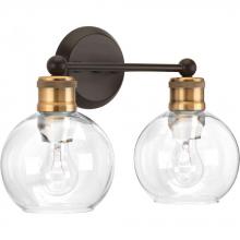 Progress P300050-020 - Hansford Collection Two-Light Antique Bronze Clear Glass Coastal Bath Vanity Light