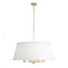 Varaluz 364P08MWFG - Coco 8-Lt Pendant - Matte White/French Gold