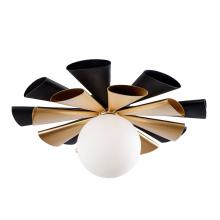 Varaluz 372S01LMBFG - Daphne 1-Lt Convertible Flush Mount/Sconce - Matte Black/French Gold