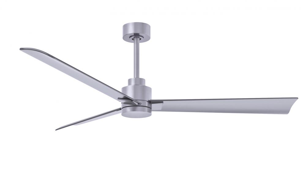 Alessandra 3-blade transitional ceiling fan in brushed nickel finish with brushed nickel blades. O