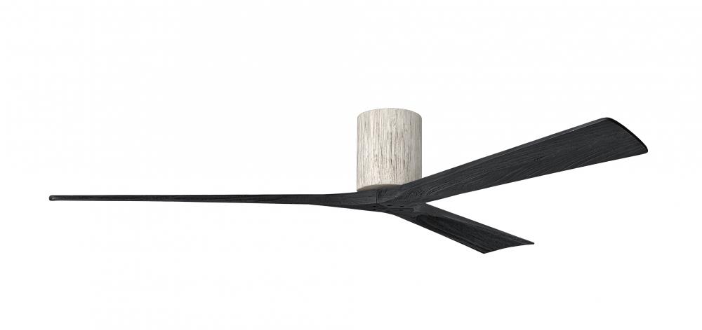 Irene-3H three-blade flush mount paddle fan in Barn Wood finish with 72” solid matte black wood