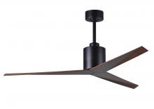 Matthews Fan Company EK-BK-WN - Eliza 3-blade paddle fan in Matte Black finish with walnut all-weather ABS blades. Optimized for w