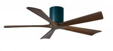 Matthews Fan Company IR5H-BK-WA-52 - Irene-5H five-blade flush mount paddle fan in Matte Black finish with 52” solid walnut tone blad