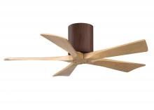 Matthews Fan Company IR5H-WN-LM-42 - Irene-5H three-blade flush mount paddle fan in Walnut finish with 42” Light Maple tone blades. 