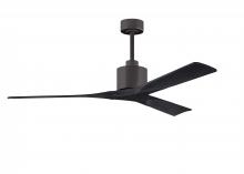 Matthews Fan Company NK-TB-BK-60 - Nan 6-speed ceiling fan in Textured Bronze finish with 60” solid matte black wood blades