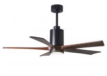 Matthews Fan Company PA5-BK-WA-52 - Patricia-5 five-blade ceiling fan in Matte Black finish with 52” solid walnut tone blades and di