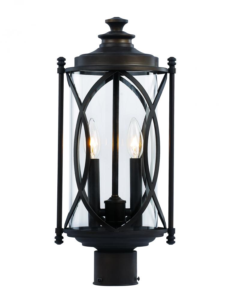 2 light post mount oil rubbed bronze