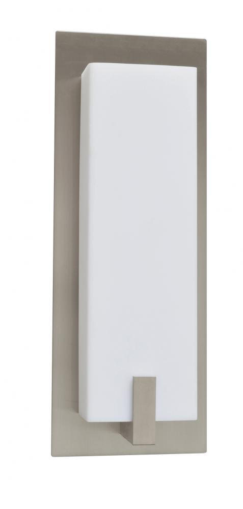 Sinclair 10'' LED Sconce - Satin Nickel Finish - White Acrylic Shade