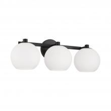 Capital 152131MB-548 - Ansley 3-Light Circular Globe Vanity in Matte Black with Soft White Glass