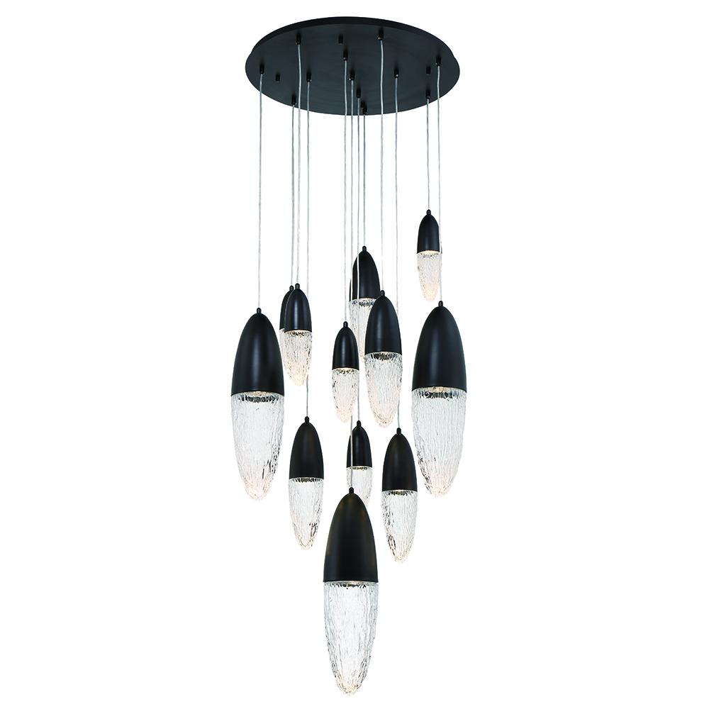 Ecrou 12 Light Chandelier in Black