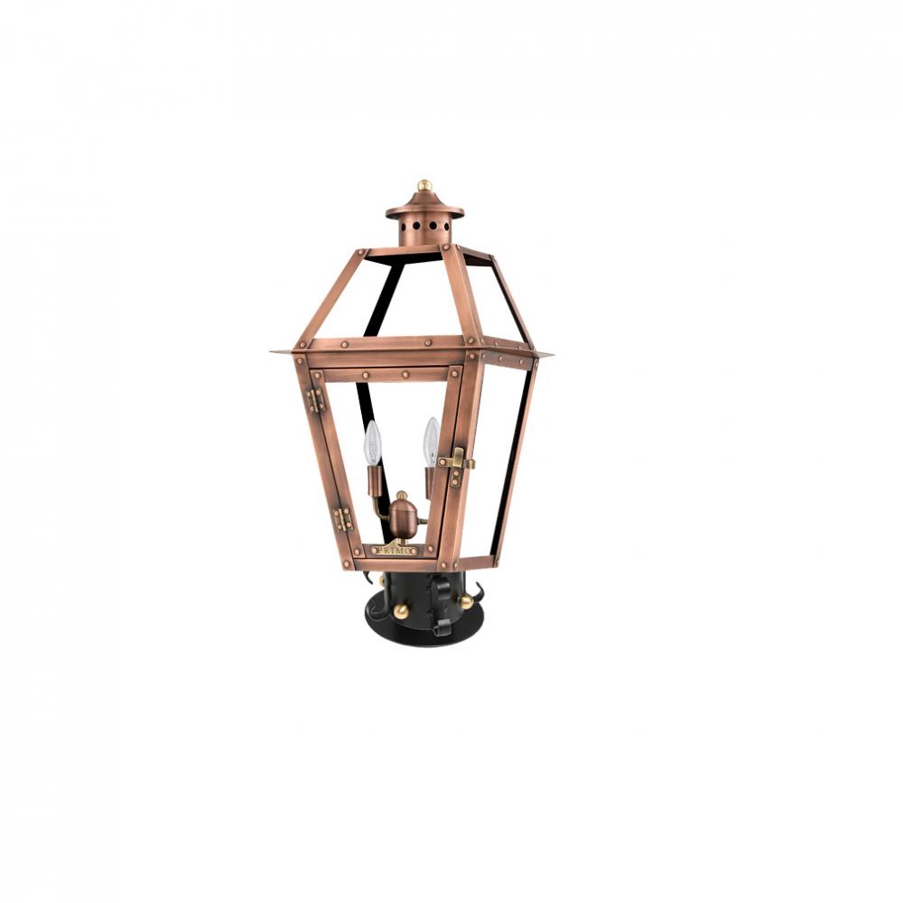 Two Light Post Mount w/Column Top