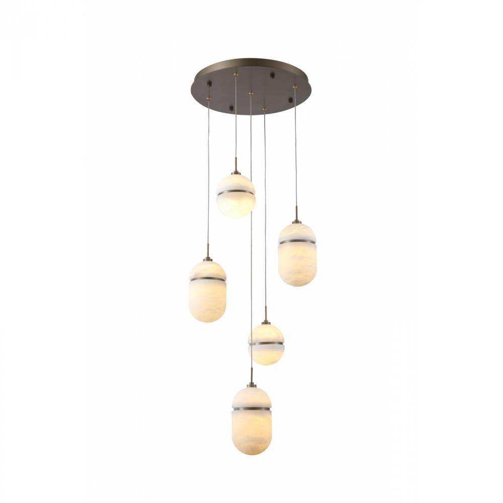 Sedona 5 Lights Multi Port Alabaster Pendant