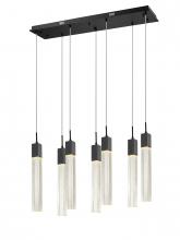 Avenue Lighting HF1900-7-GL-BK - The Original Glacier Avenue Collection Black 7 Light Pendant Fixture