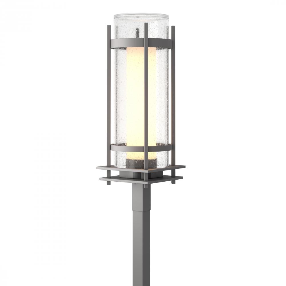 Torch  Seeded Glass Outdoor Post Light