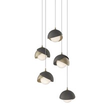 Hubbardton Forge 131125-SKT-LONG-84-20-GG0711 - Brooklyn 5-Light Double Shade Pendant