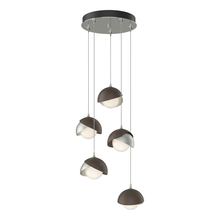 Hubbardton Forge 131125-SKT-STND-85-05-GG0711 - Brooklyn 5-Light Double Shade Pendant