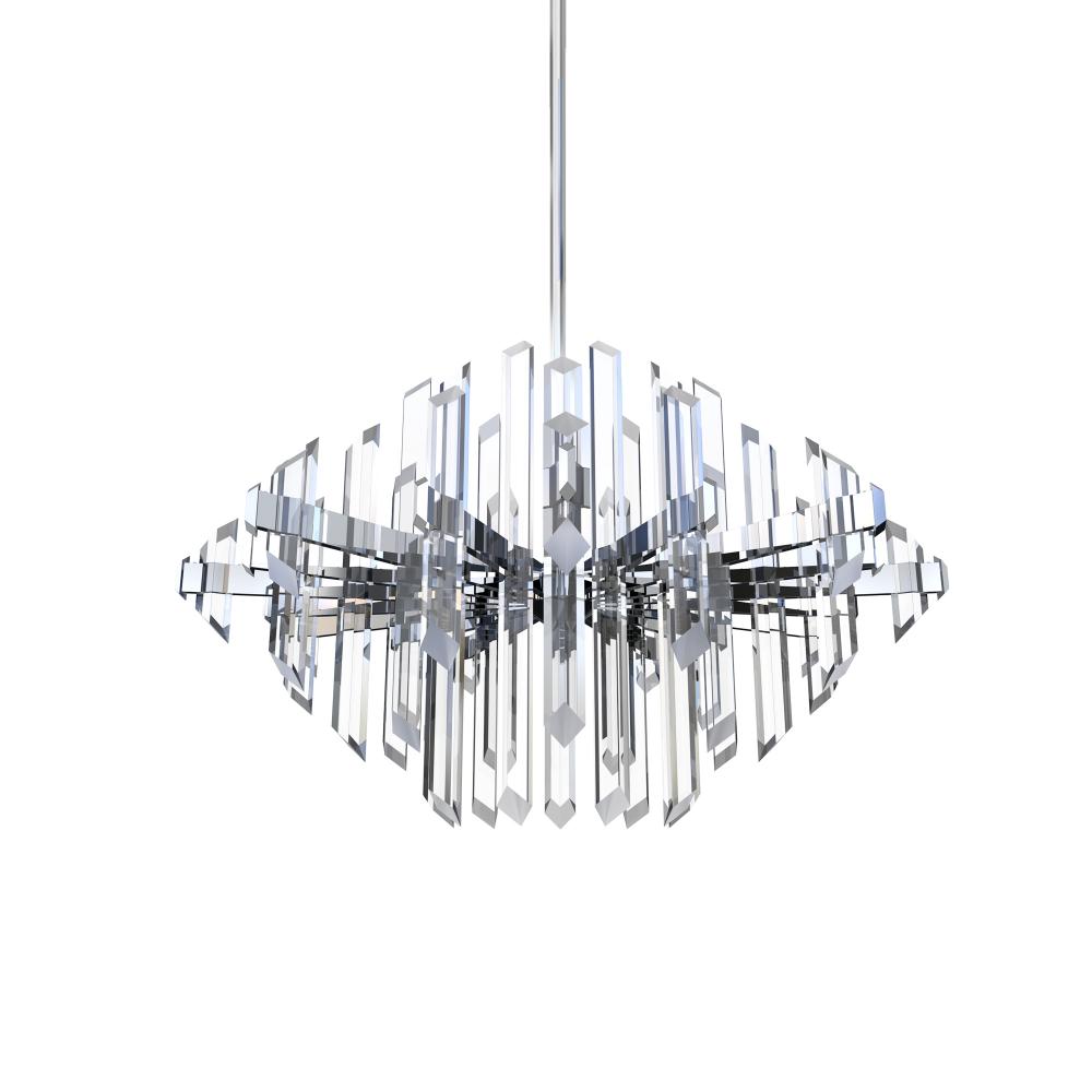 Facets 32" Chandelier - Polished Chrome