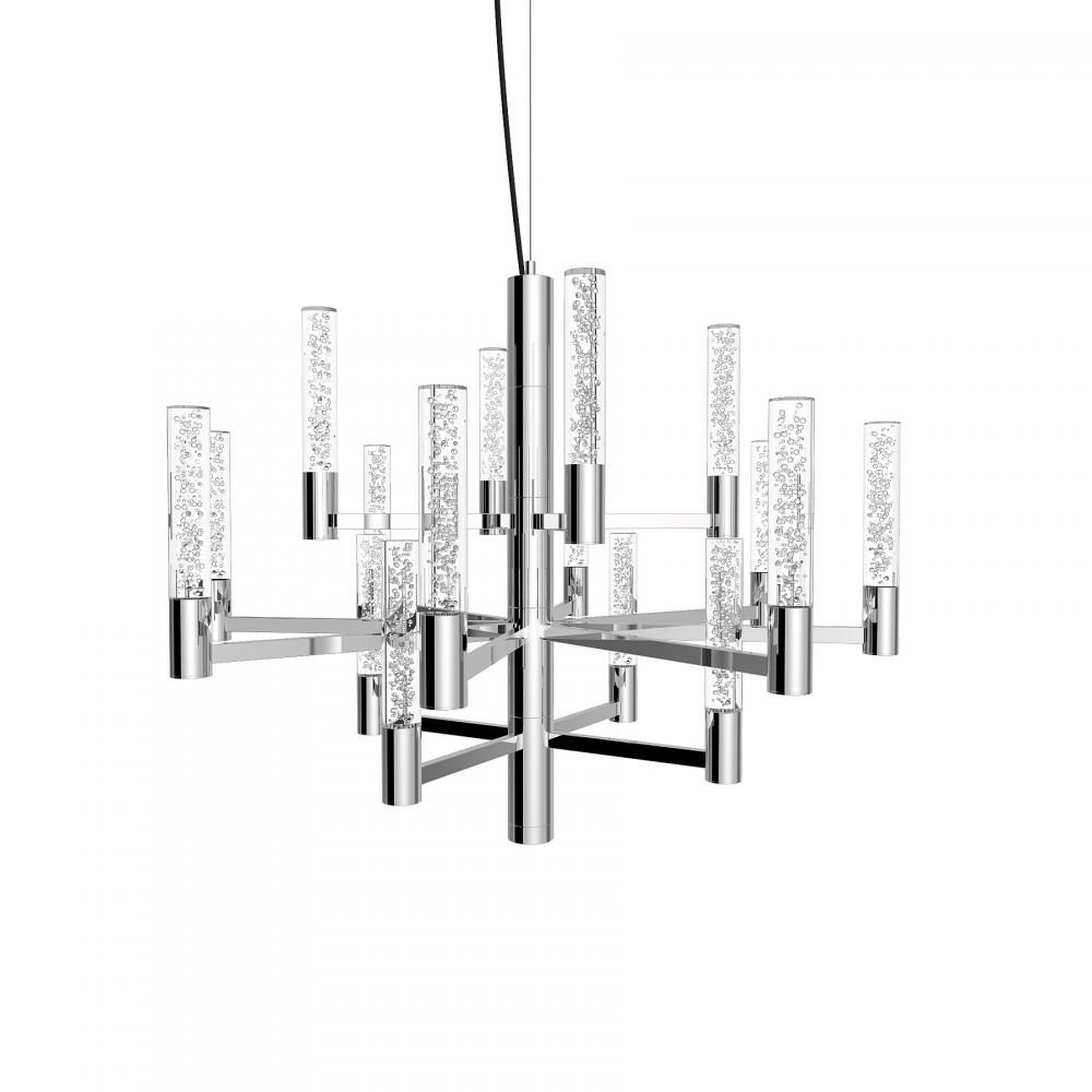 Seraph 23" 3-Tier Chandelier (Bubble) - Polished Chrome