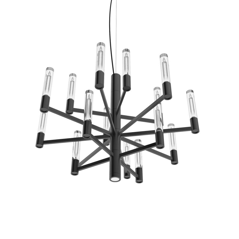 Seraph 23" 3-Tier Chandelier (Candle) - Matte Black