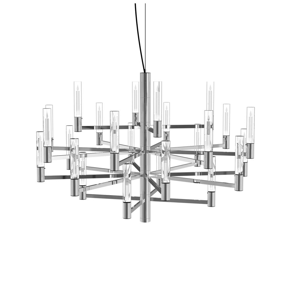 Seraph 31" 4-Tier Chandelier (Candle) - Polished Chrome