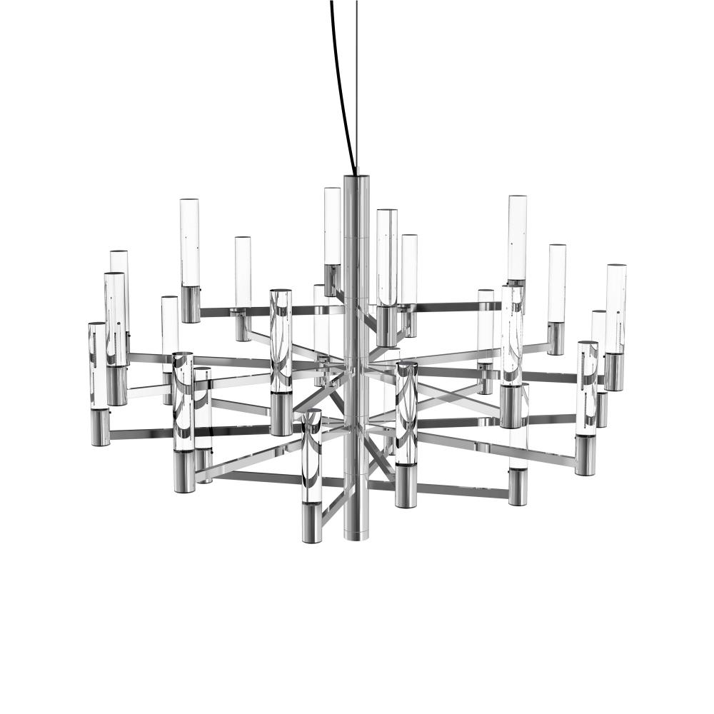 Seraph 31" 4-Tier Chandelier (Clear) - Polished Chrome