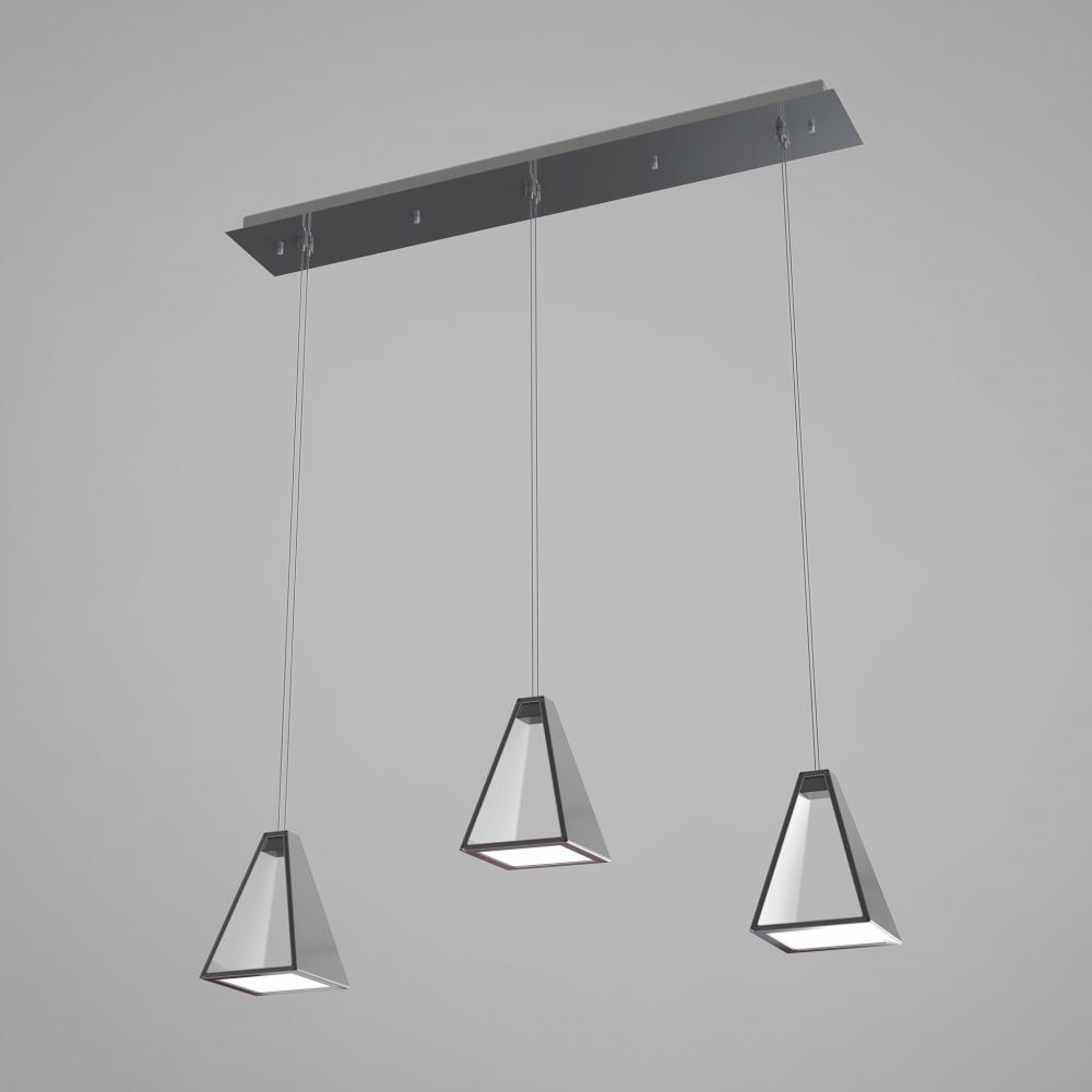 Triple Tria Pendant - Polished Chrome