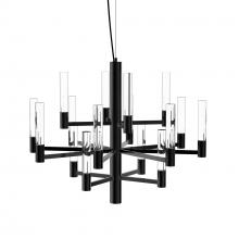 Blackjack Lighting SER-23D-BL-TC - Seraph 23" 3-Tier Chandelier (Clear) - Matte Black