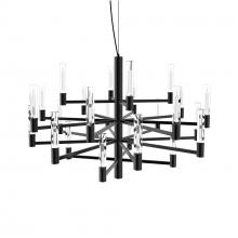 Blackjack Lighting SER-31C-BL-CC - Seraph 31" 4-Tier Chandelier (Candle) - Matte Black