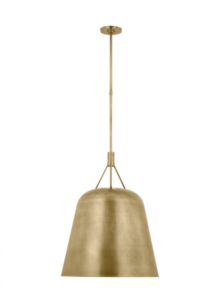 Sean Lavin Sospeso 1-light dimmable LED tapered extra large pendant with natural brass finish