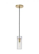 Visual Comfort & Co. Modern Collection SLPD277CNB-L - Sean Lavin Horizon 1-light dimmable small accent pendant with natural brass finish and glass shade