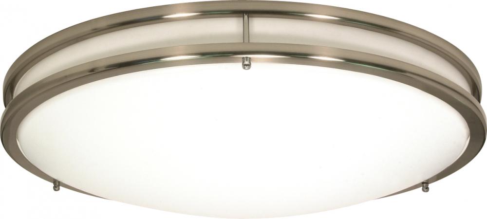 Glamour LED - 10" - Flush with White Acrylic Lens - Brushed Nickel Finish