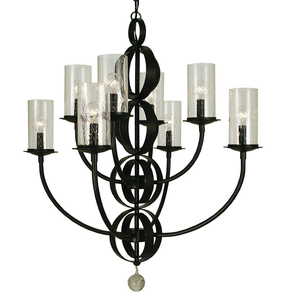 8-Light Mahogany Bronze Compass Dining Chandelier