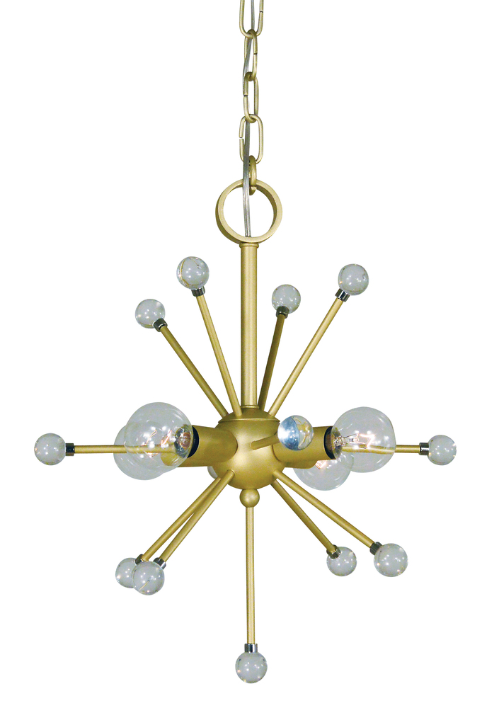 4-Light Satin Brass Supernova Chandelier