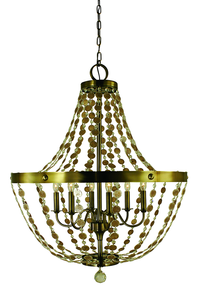 6-Light Brushed Nickel Naomi Chandelier