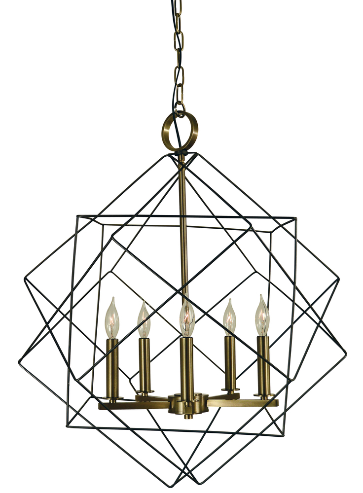 5-Light Satin Pewter/Polished Nickel Etoile Chandelier