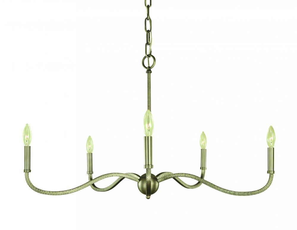 5-Light Satin Pewter Heidelberg Dining Chandelier