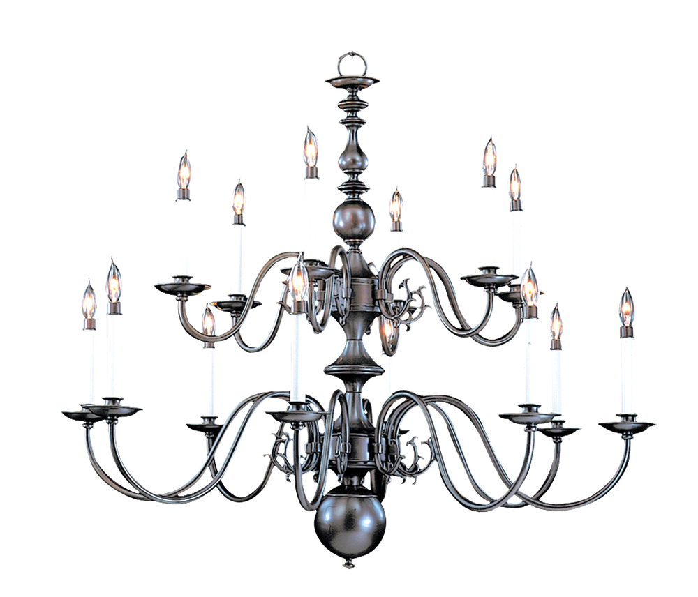 14-Light Satin Pewter Jamestown Foyer Chandelier