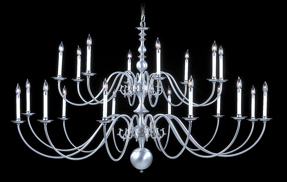 20-Light Satin Pewter Jamestown Foyer Chandelier