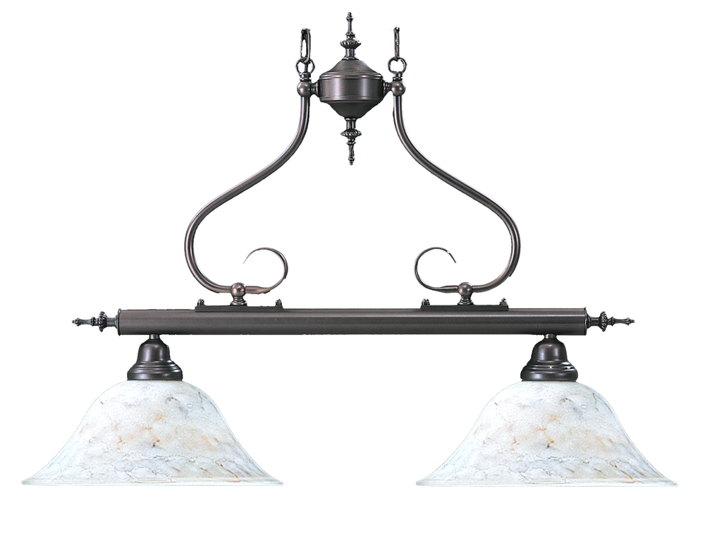 2-Light Siena Bronze Black Forest Island Chandelier