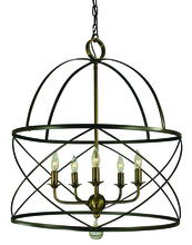 Framburg 4415 MB/AB - 5-Light Mahogany Bronze/Antique Brass Nantucket Chandelier