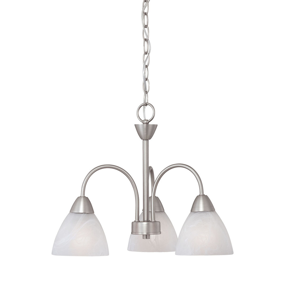 Thomas - Tia 17.75'' Wide 3-Light Chandelier - Matte Nickel